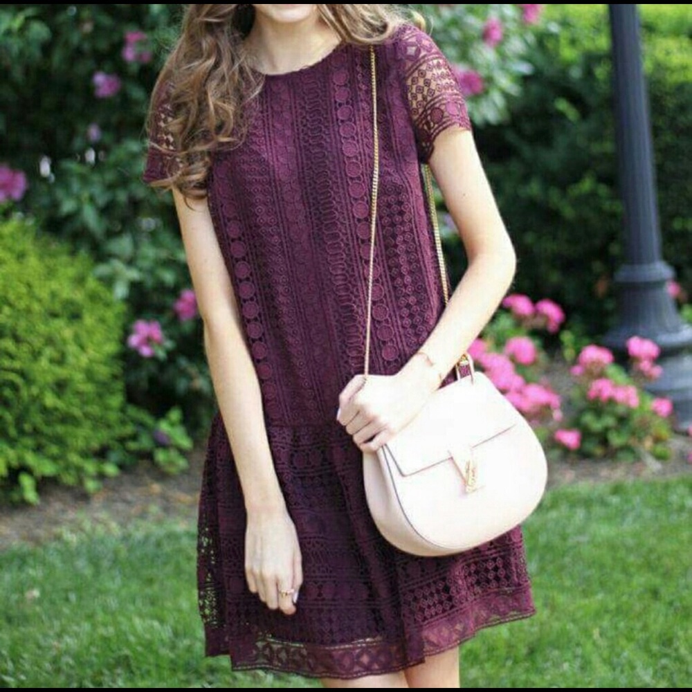 LOFT lace drop waist dress
